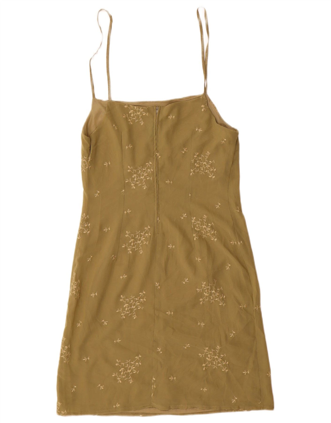 Benetton Womens Sundress UK 10 Small Green Floral Polyester