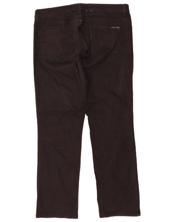 Calvin Klein Dame Straight Jeans US 12 Large W34 L30 Black Bomuld