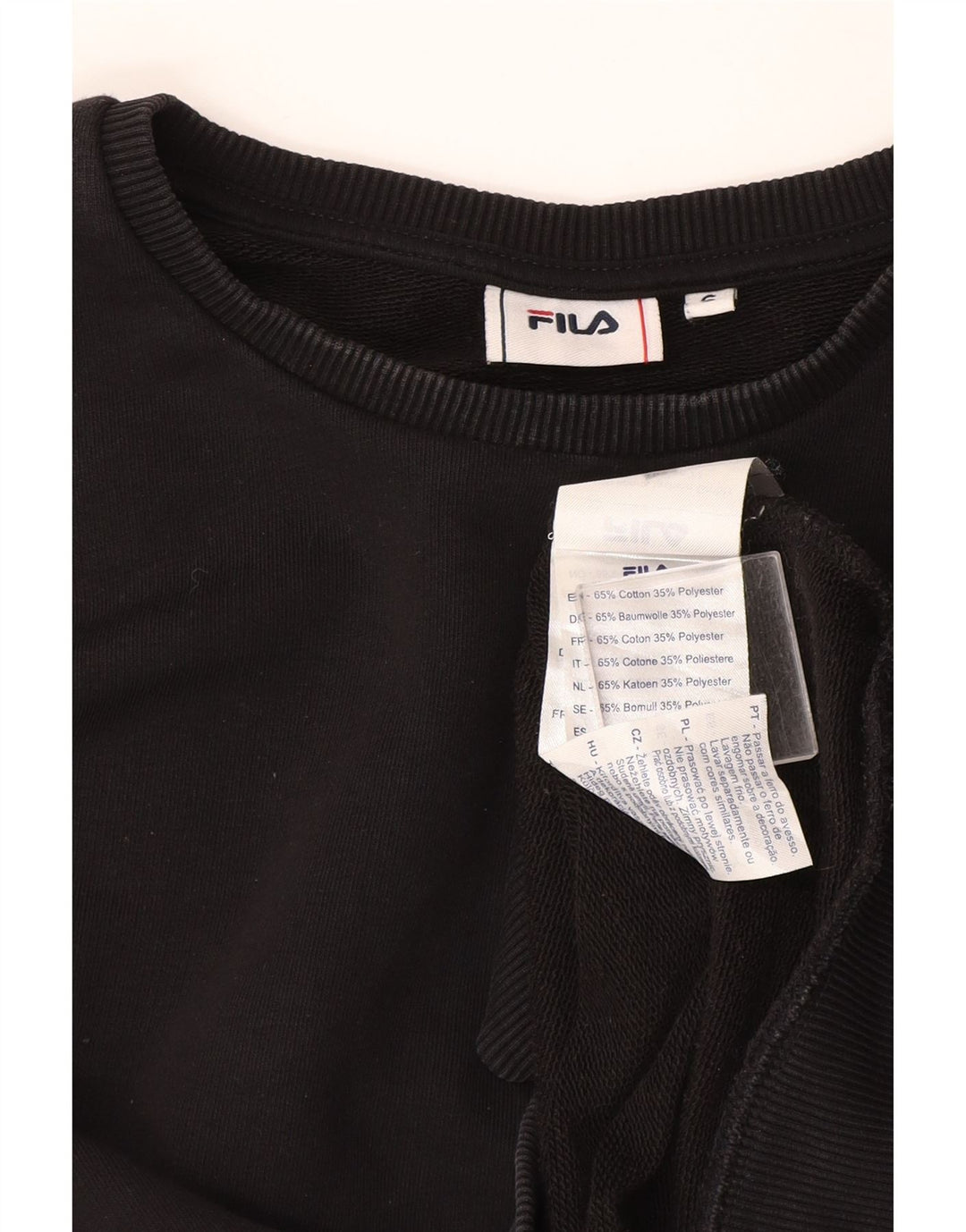 Fila Dame Sweatshirt Jumper UK 10 Small Black Bomuld