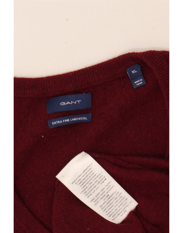 GANT Dame V-hals sweater UK 18 XL rødbrun uld