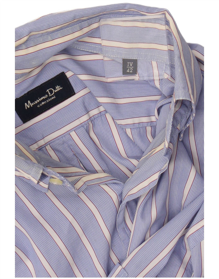 Massimo Dutti Herreskjorte EU 42 Stor Blå Stribet