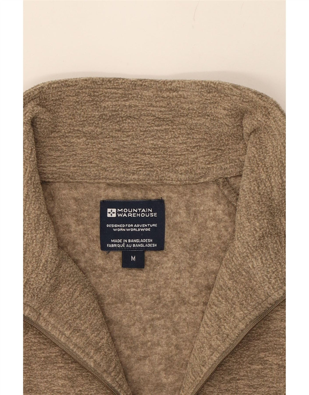 MOUNTAIN WAREHOUSE Mens Zip Neck Fleece Jumper Medium Brown Polyester Vintage Mountain Warehouse and Second-Hand Mountain Warehouse from Messina Hembry 