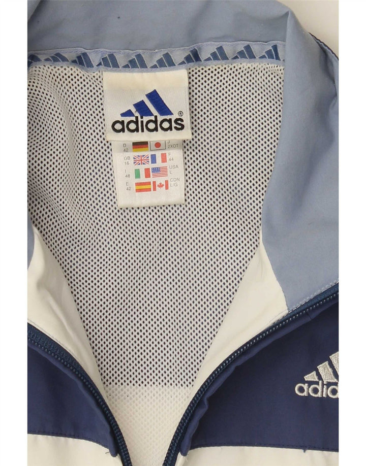 Adidas Womens Oversized træningsdragt Top Jacket UK 16 Large White Colourblock