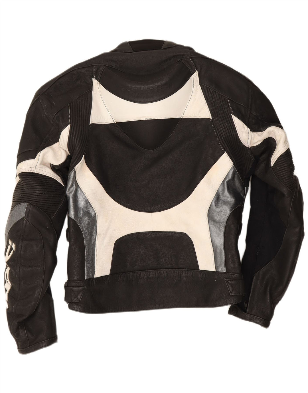 Giudici Herre Graphic Racing Jacket UK 36 Small Black Colourblock Læder