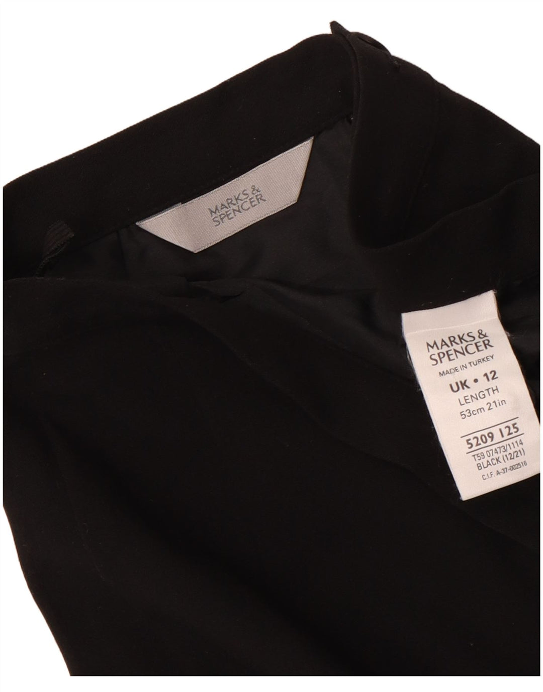 Marks & Spencer Pencil Nederdel til kvinder UK 12 Medium W28 Sort Polyester