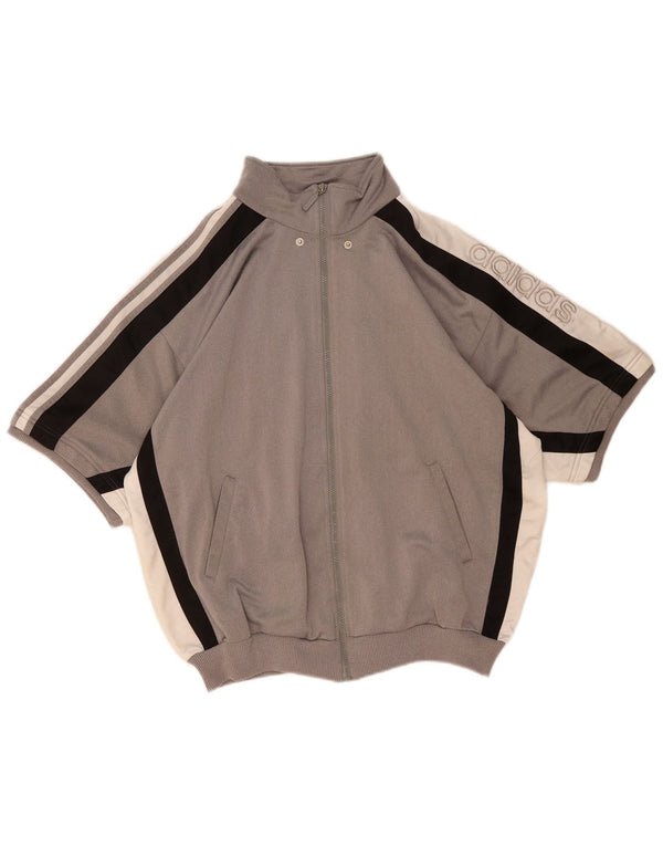 Adidas Herre grafisk træningsdragt topjakke UK 40/42 Medium Grey Colourblock