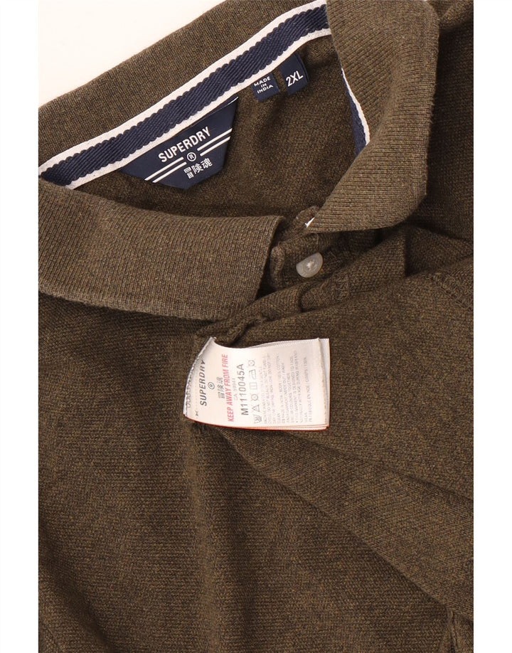 SUPERDRY Poloskjorte til mænd 2XL Khaki Bomuld