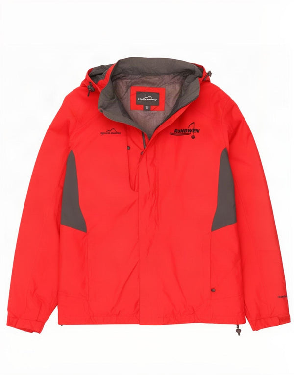 Eddie Bauer Herre Windbreaker Jacket 2XL Rød Colourblock Polyester