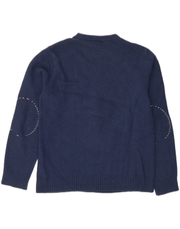 BENETTON Womens Crew Neck Jumper Sweater UK 16 Large Navy Blue Vintage Benetton and Second-Hand Benetton from Messina Hembry 
