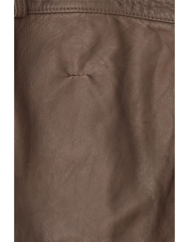 VINTAGE Womens Leather Trousers W32 L30 Brown Vintage Vintage and Second-Hand Vintage from Messina Hembry 