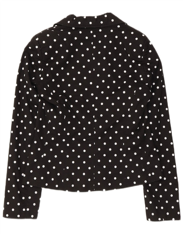 Phard Dame 2 Button Blazer Jacket UK 12 Medium Black Polka Dot Bomuld