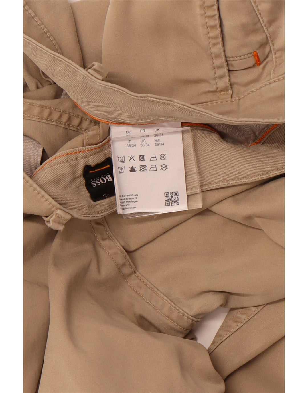 HUGO BOSS Straight Chino-bukser til mænd W36 L34 Brun bomuld