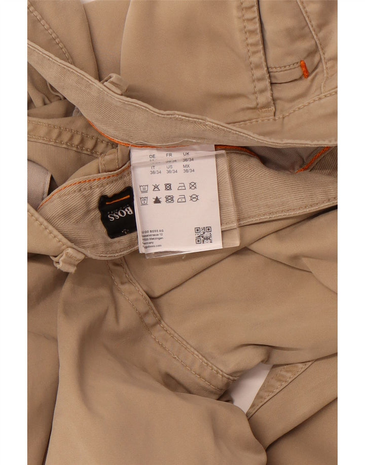 HUGO BOSS Straight Chino-bukser til mænd W36 L34 Brun bomuld