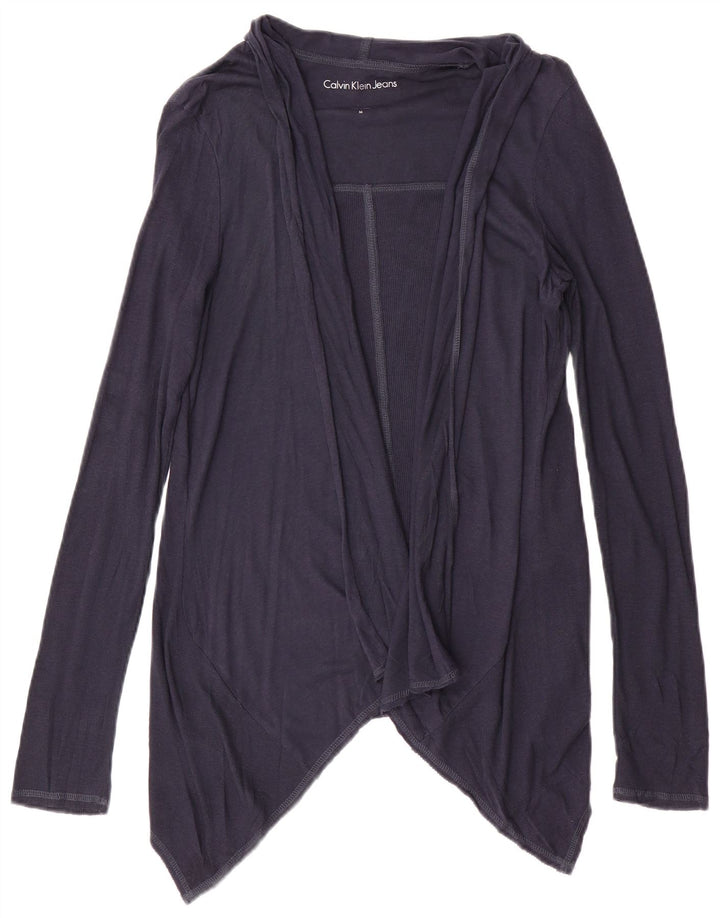 Calvin Klein Jeans Dame Cardigan Top UK 14 Medium Navy Blue Bomuld