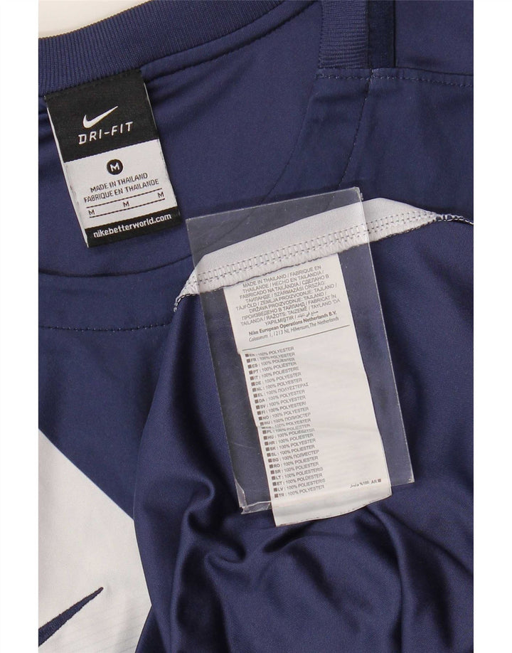 Nike Herre Dri Fit grafisk T-shirt Top Medium Navy Blue Colourblock