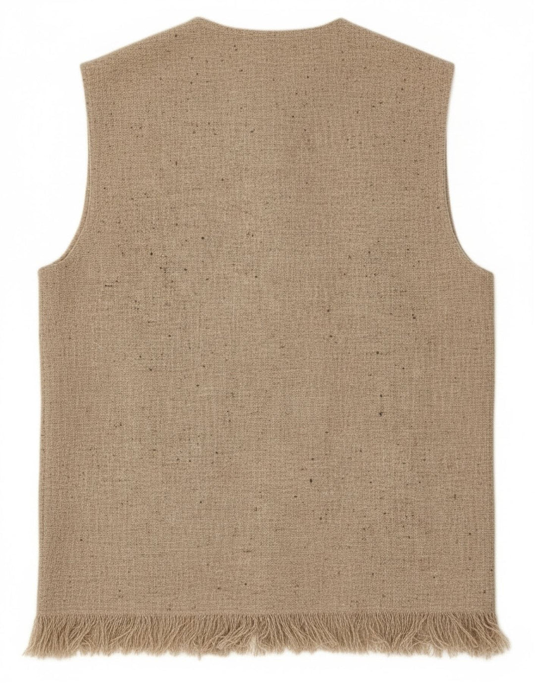 Vintage ærmeløs cardigan sweater til kvinder UK 14 Medium Grey Flecked Wool