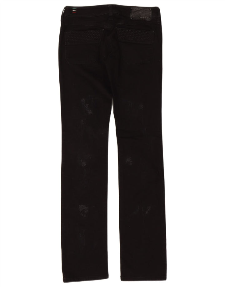 Diesel Dame Lowky Distressed Slim Jeans W25 L32 Sort Bomuld
