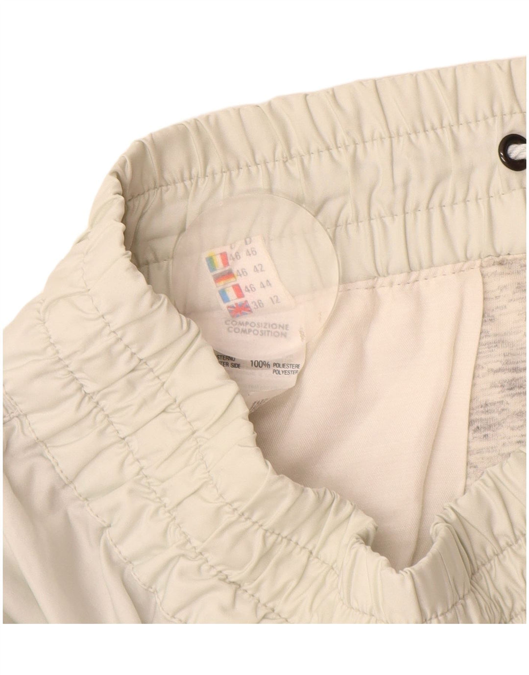 Vintage Dame Windbreaker Bukser UK 12 Medium Off White Polyester