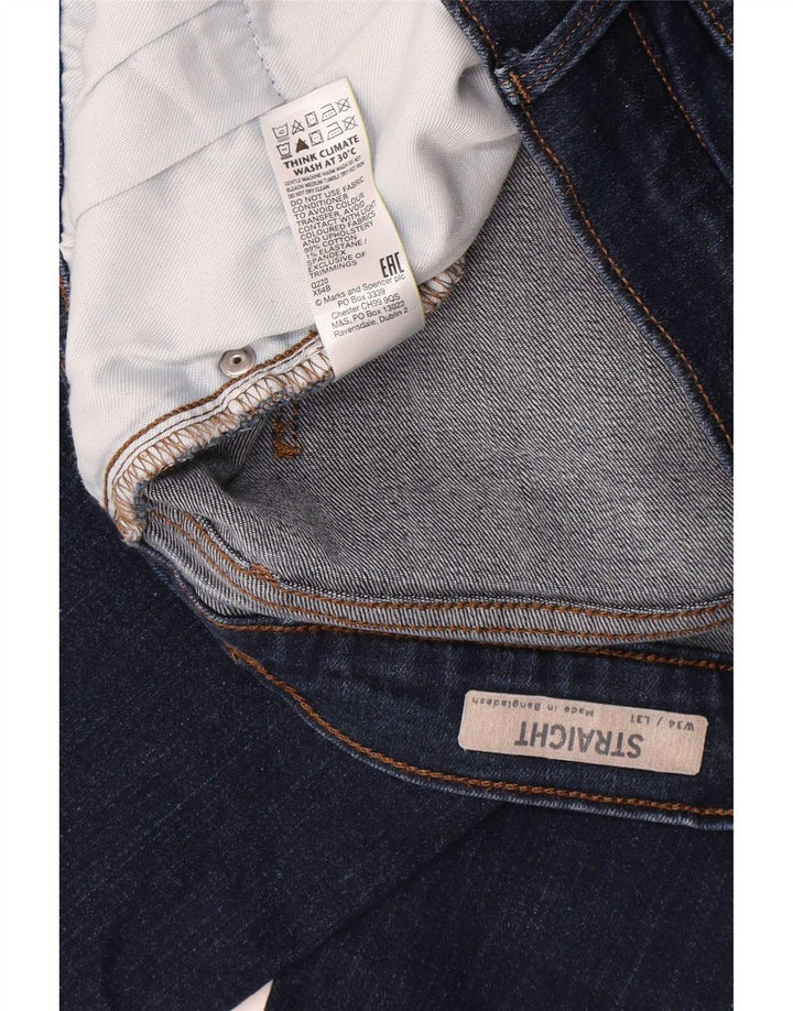 Marks & Spencer Straight Jeans til mænd W34 L31 Marineblå bomuld