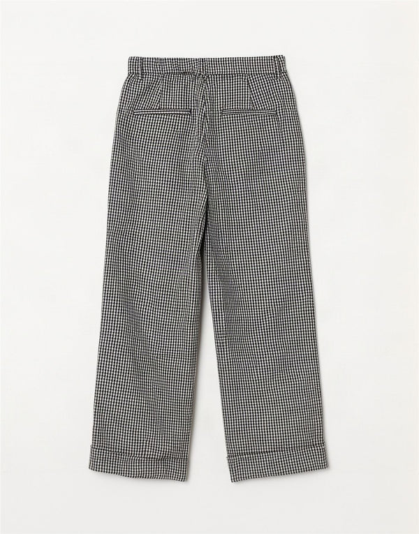 Zara Womens højtaljede cropped bukser Small W26 L25 Black Houndstooth