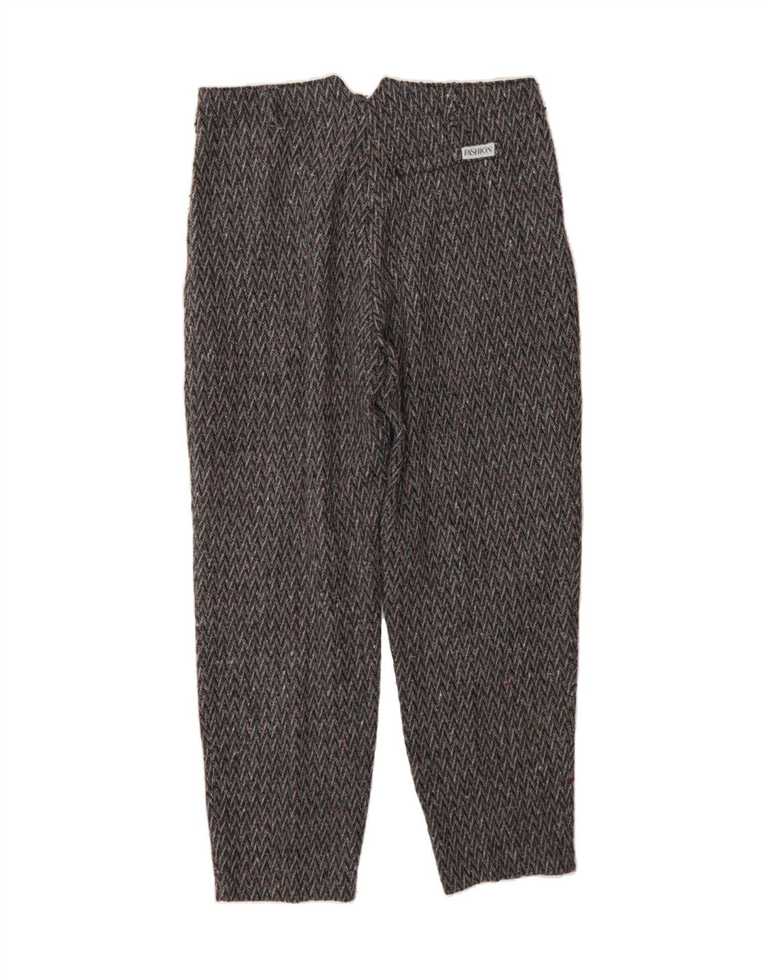 VINTAGE Womens Tapered Casual Trousers W36 L31  Grey Chevron Polyester Vintage Vintage and Second-Hand Vintage from Messina Hembry 