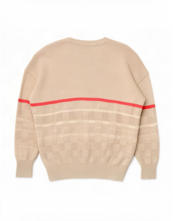 Sportful herre cardigan sweater IT 48 Lille beige stribet bomuld