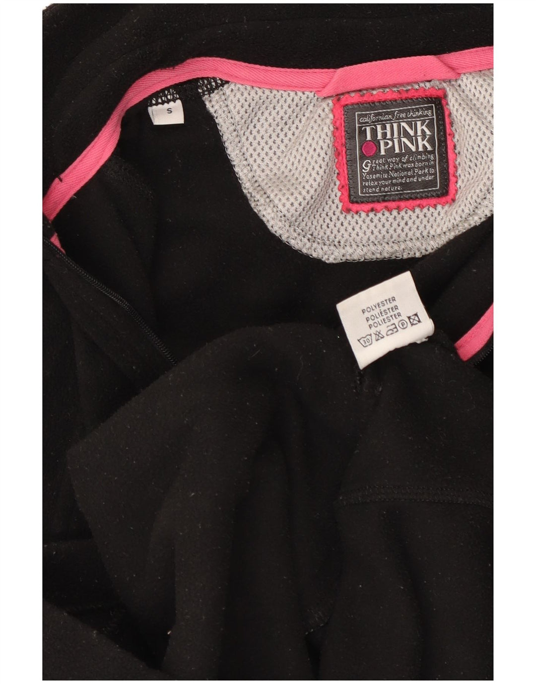 Tænk Pink Dame Fleece Jumper med lynlås DK 10 Lille sort polyester
