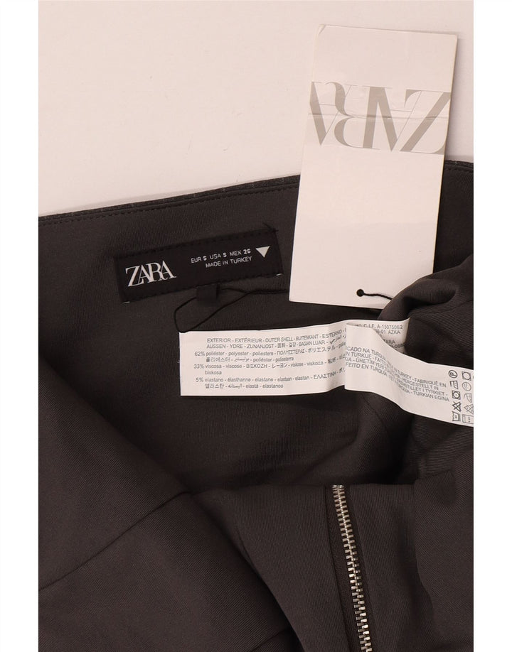 Zara Dame Halter Neck vest UK 8 Small Grey Pinstripe Polyester