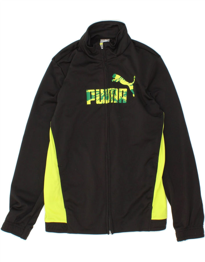 PUMA Boys Graphic Tracksuit Top Jacket 11-12 Years Large  Black Vintage Puma and Second-Hand Puma from Messina Hembry 