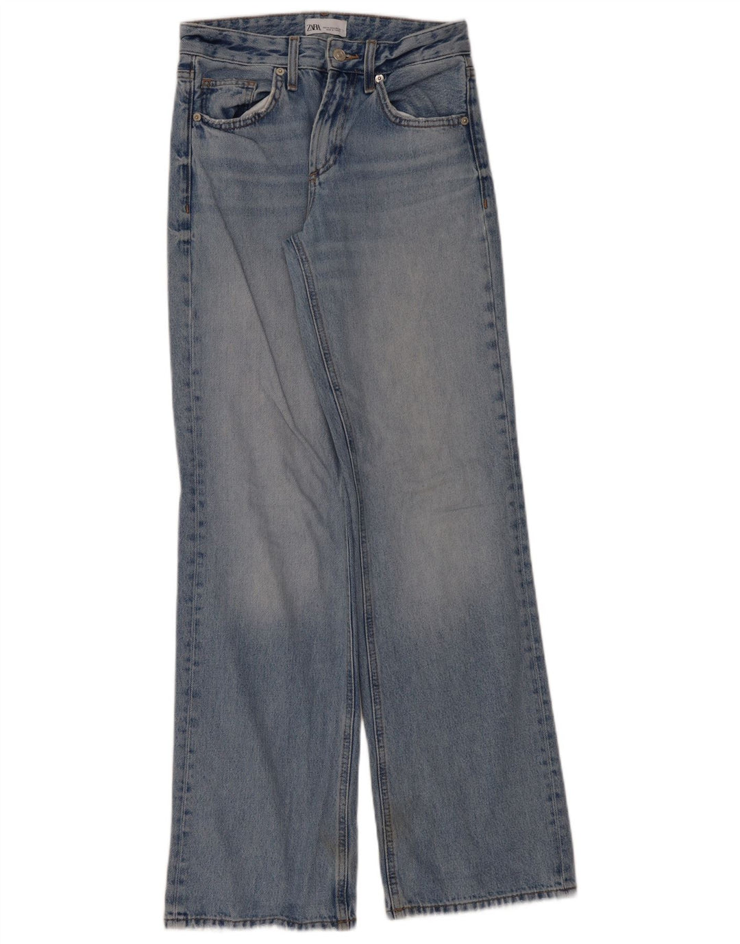 Zara Dame Bootcut Jeans EU 34 2XS W24 L33 Blå Bomuld
