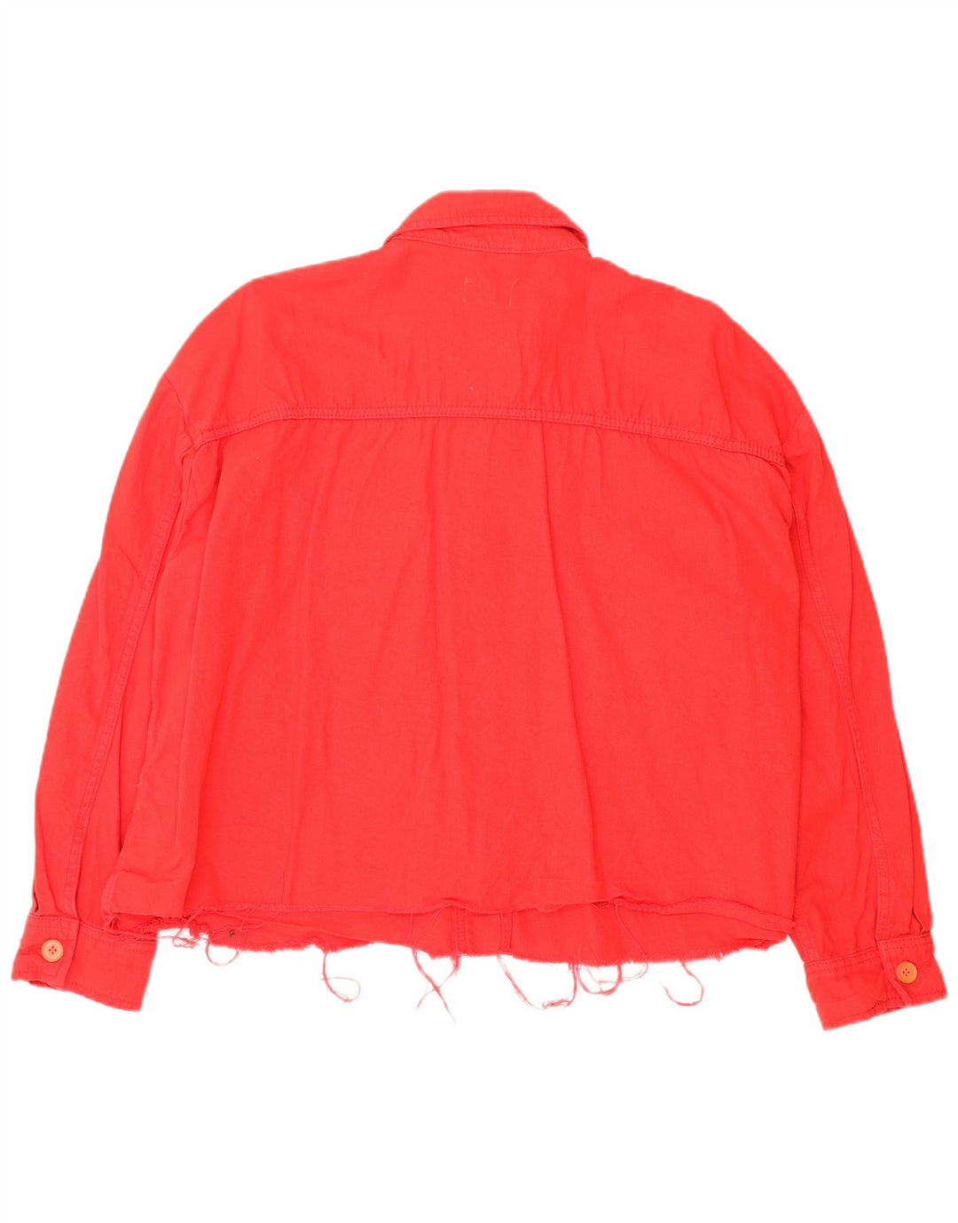 Topshop Womens Petite Crop Oversized bomberjakke UK 16 Stor rød bomuld