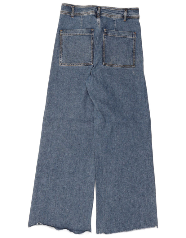 Zara Dame Jeans med brede ben EU 40 Medium W30 L29 Blå