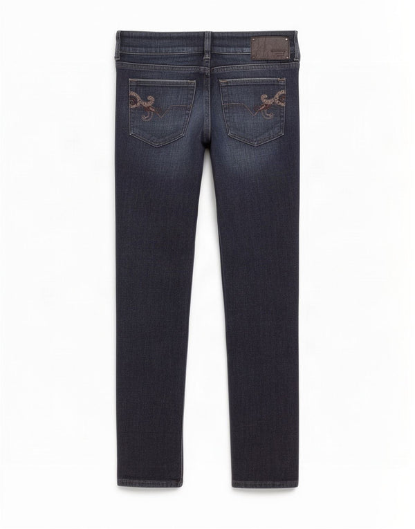 Diesel dame jeans med lav talje, W27 L25 marineblå bomuld