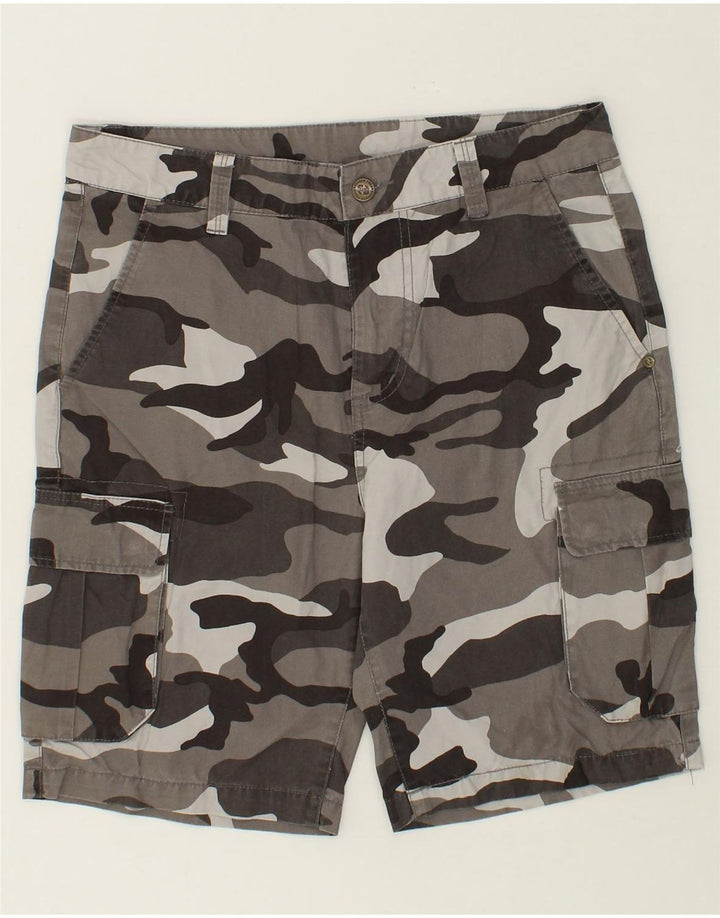 VINTAGE Mens Chino Shorts Medium W30 Grey Camouflage Cotton Vintage Vintage and Second-Hand Vintage from Messina Hembry 
