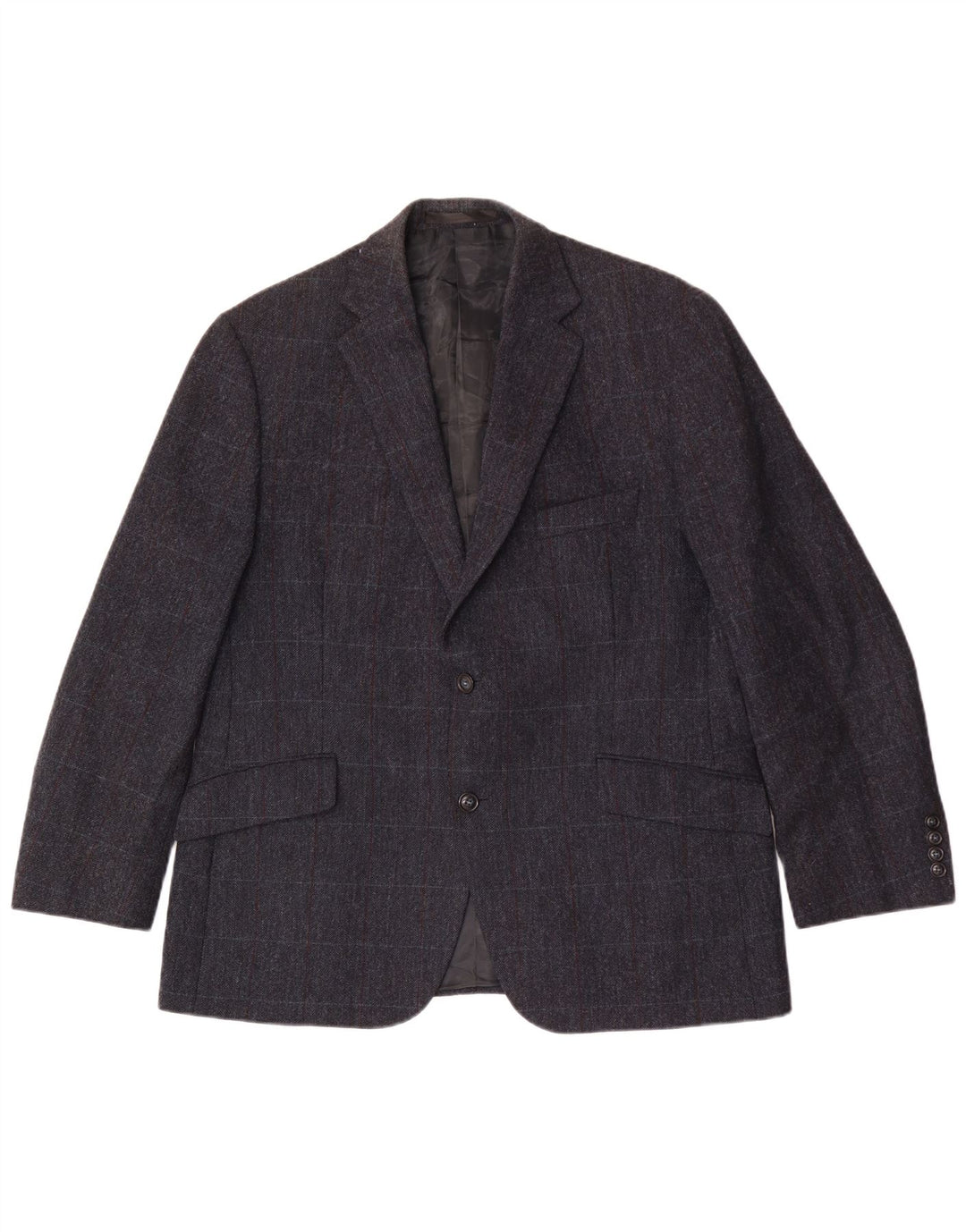 Marks & Spencer Herre 2-knaps blazerjakke UK 44 XL Marineblå ternet uld