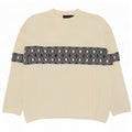 Charly Herre Boat Neck Jumper Sweater Large Off White Geometrisk Uld