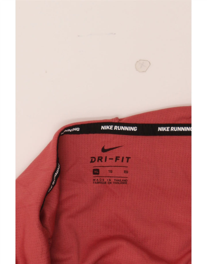 NIKE Womens Dri Fit Hooded Top Long Sleeve UK 18 XL Red Polyester Vintage Nike and Second-Hand Nike from Messina Hembry 