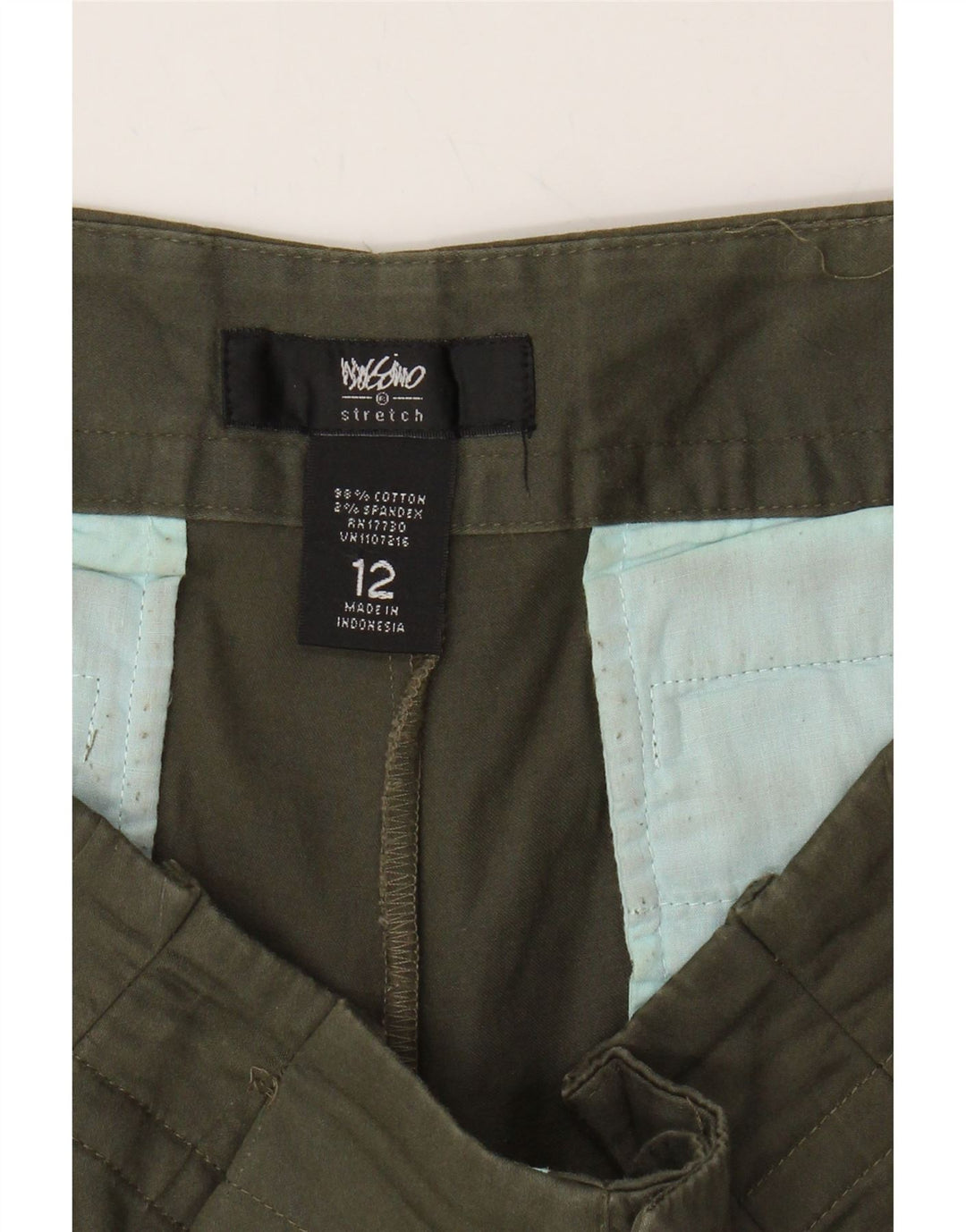 MOSSIMO Womens Stretch Pegged Casual Shorts US 12 Large W34 Khaki Cotton Vintage Mossimo and Second-Hand Mossimo from Messina Hembry 