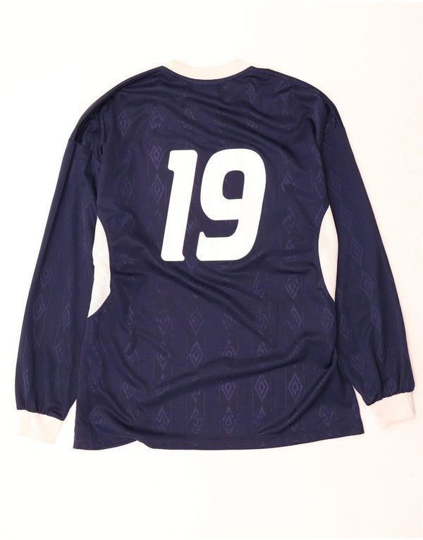 Umbro Herre Grafisk Top Langærmet XL Marineblå Geometrisk Polyester