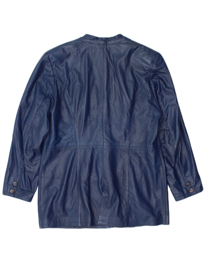 Vintage dame læderjakke UK 14 Medium Navy Blue