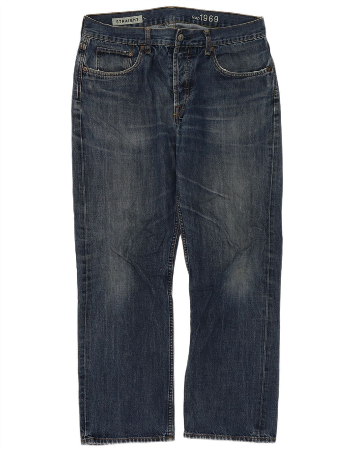 Gap Straight Jeans til mænd W34 L32 Marineblå Bomuld