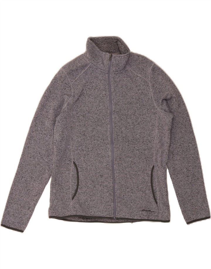 EDDIE BAUER Womens Tracksuit Top Jacket UK 18 XL Grey Flecked Polyester Vintage Eddie Bauer and Second-Hand Eddie Bauer from Messina Hembry 