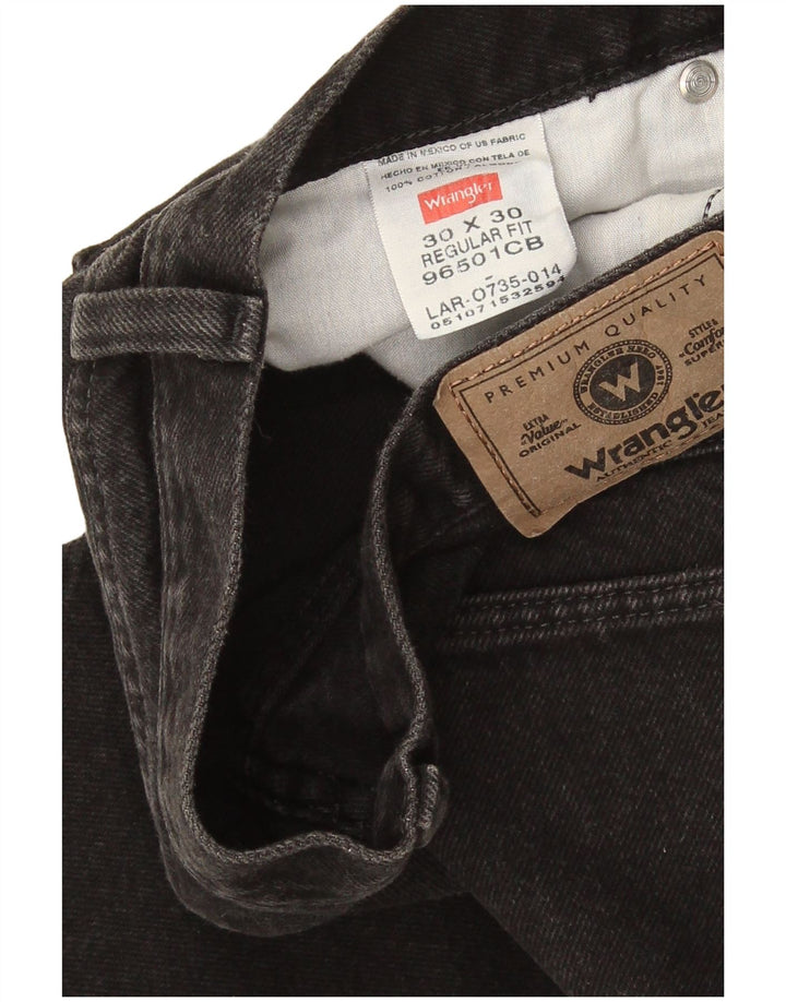 Wrangler Herre Regular Fit Straight Jeans W30 L30 Sort Bomuld