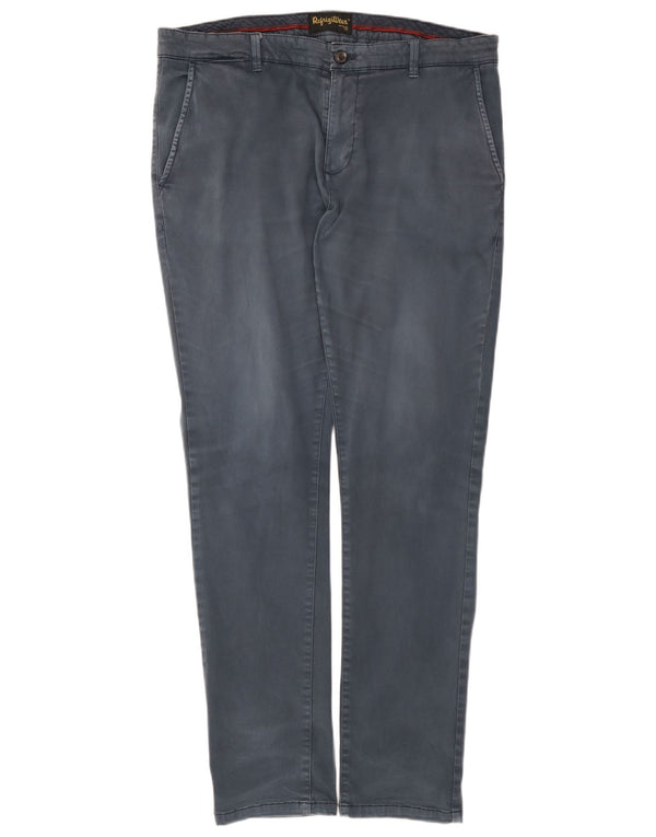 Refrigiwear Herre Slim Chino Bukser IT 52 XL W36 L32 Marineblå Bomuld