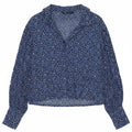 Zara Dameskjorte UK 14 Medium Blue Animal Print