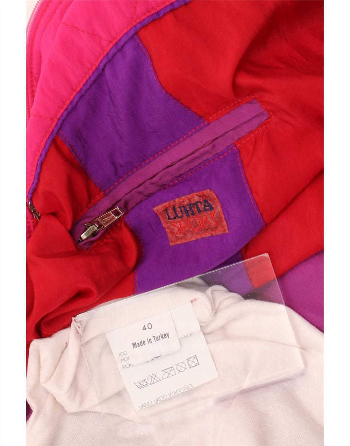 Luhta Dame Pullover Skijakke EU 40 Medium Burgundy Colourblock