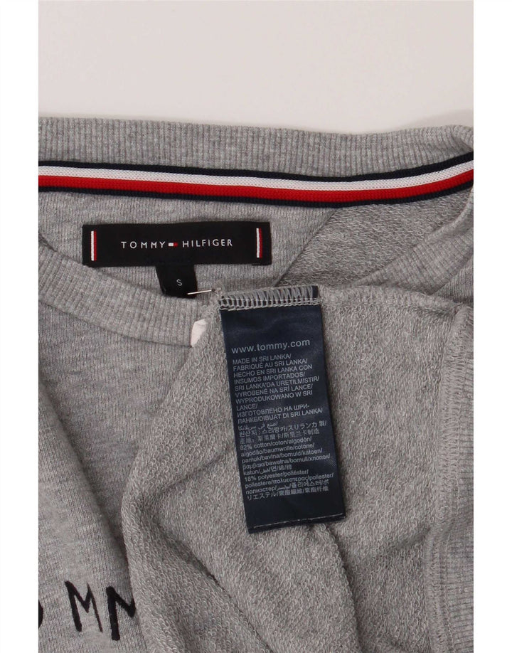 Tommy Hilfiger Herre grafisk sweatshirt jumper lille grå flækket bomuld