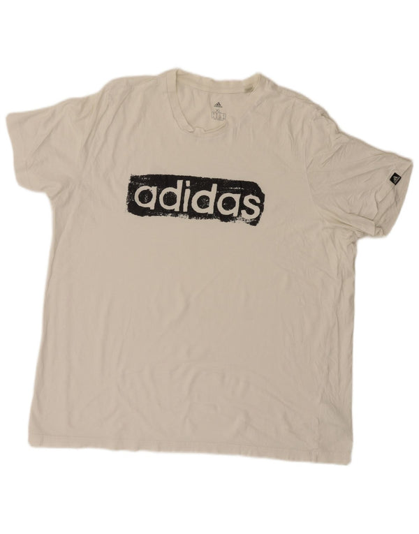 Adidas Mens Graphic T-Shirt Top XL White Cotton