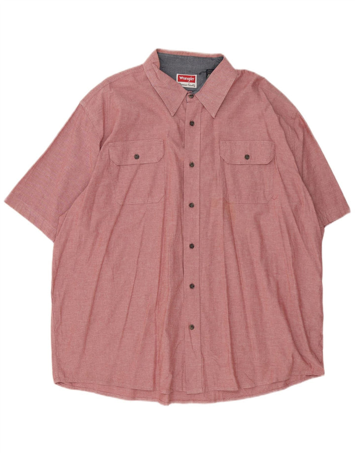 Wrangler Kortærmet Herreskjorte 2XL Pink Bomuld