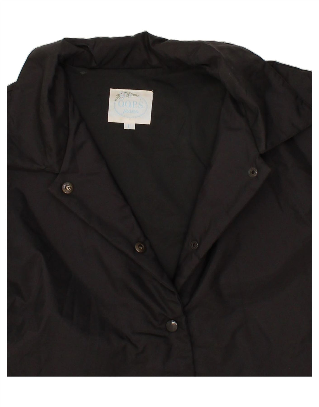 VINTAGE Womens Bomber Jacket UK 16 Large Black Polyester Vintage Vintage and Second-Hand Vintage from Messina Hembry 